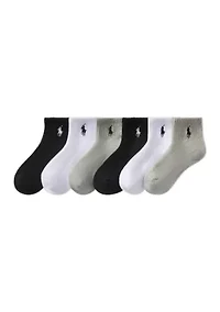 Polo Girls Sport Quarter Sock, 6 Pack