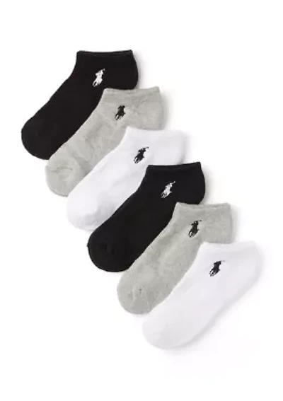 Girls Performance Cushioned Solid Low Cut Socks - 6 Pack