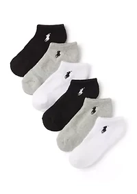 Girls Performance Cushioned Solid Low Cut Socks - 6 Pack