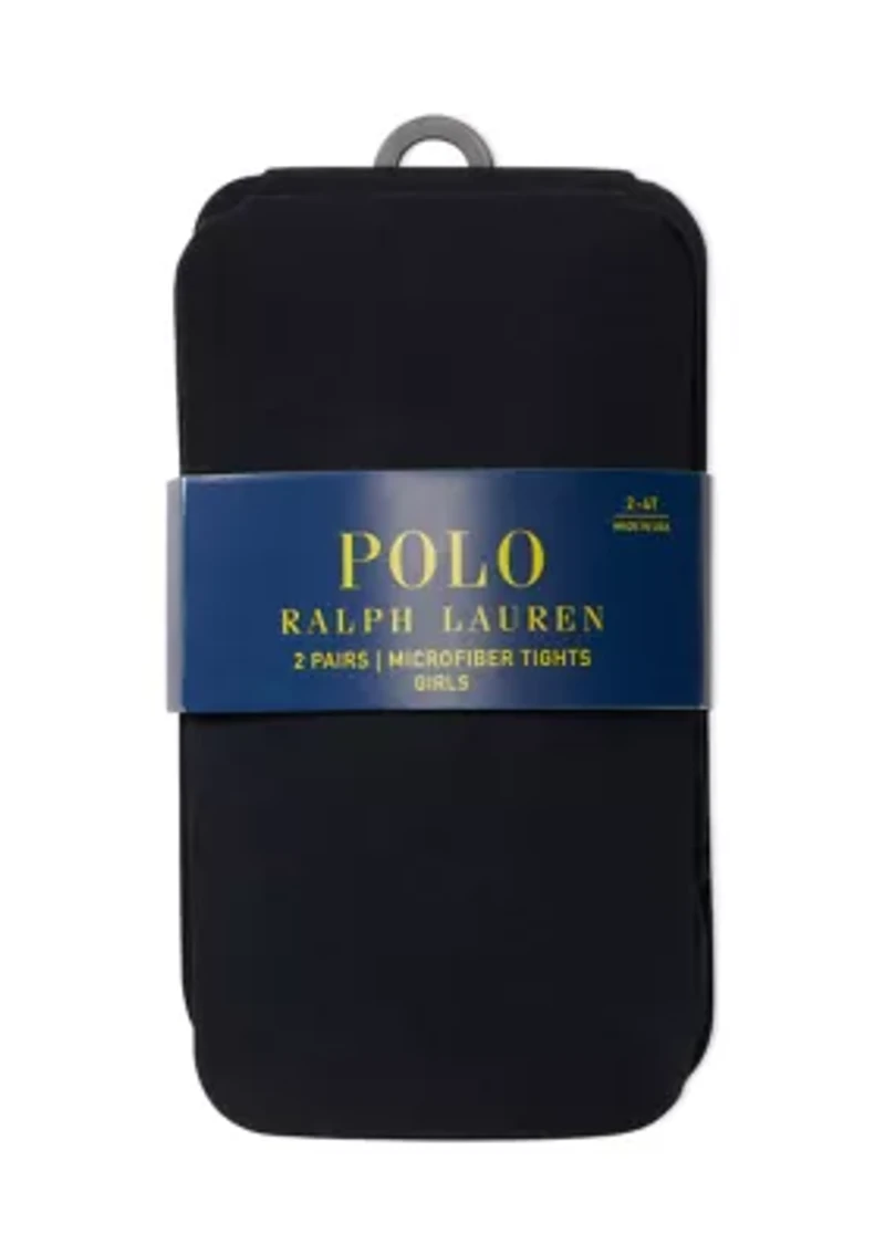 Girls Microfiber Tights - 2 Pack