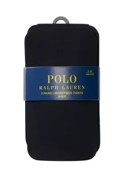 Girls Microfiber Tights - 2 Pack