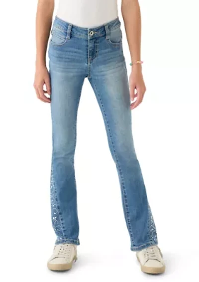 Girls 7-16 Flare Jeans with Bling Insert