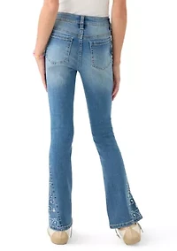 Girls 7-16 Flare Jeans with Bling Insert