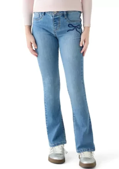 Girls 7-16 Tween Flare Jeans with Bling Bows