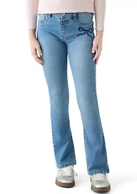 Girls 7-16 Tween Flare Jeans with Bling Bows