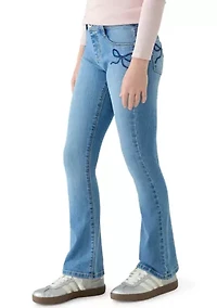 Girls 7-16 Tween Flare Jeans with Bling Bows