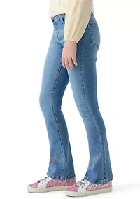 Girls 7-16 Tween Flare Jeans with Bling Hearts