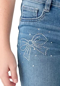 Girls 7-16 Bling Bow Flare Pants