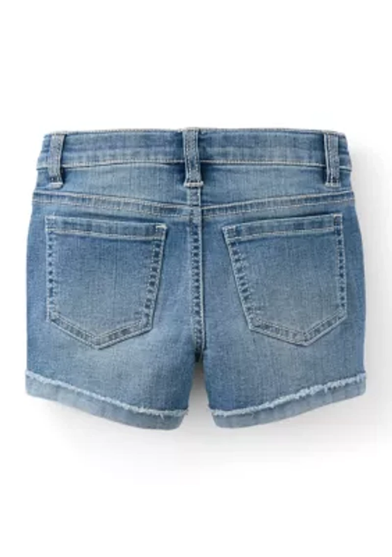 Girls 4-6x Roll Cuff Daisies Shorts