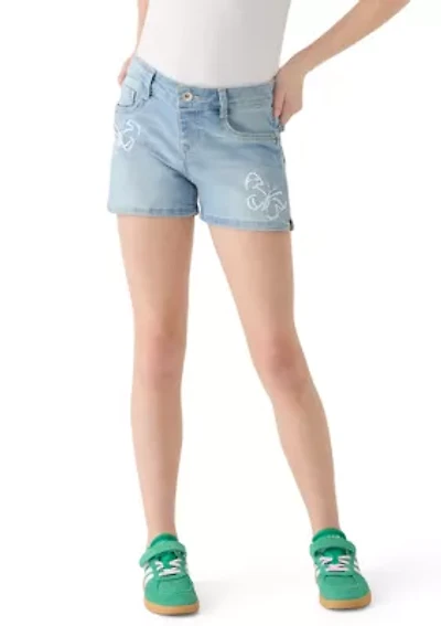 Girls 7-16 Sequin Butterfly Denim Shorts
