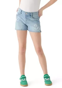 Girls 7-16 Sequin Butterfly Denim Shorts