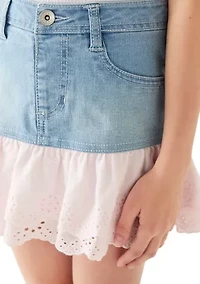 Girls 7-16 Eyelet Ruffle Skirt