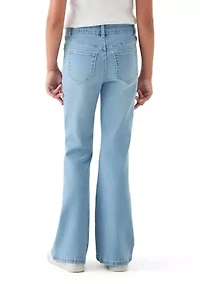 Girls 7-16 Frayed Heart Flare Pants