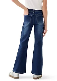 Girls 7-16 Cargo Flare Jeans