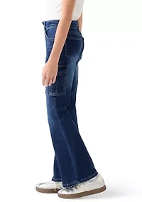 Girls 7-16 Cargo Flare Jeans