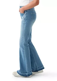 Girls 7-16 Butterfly Flare Jeans