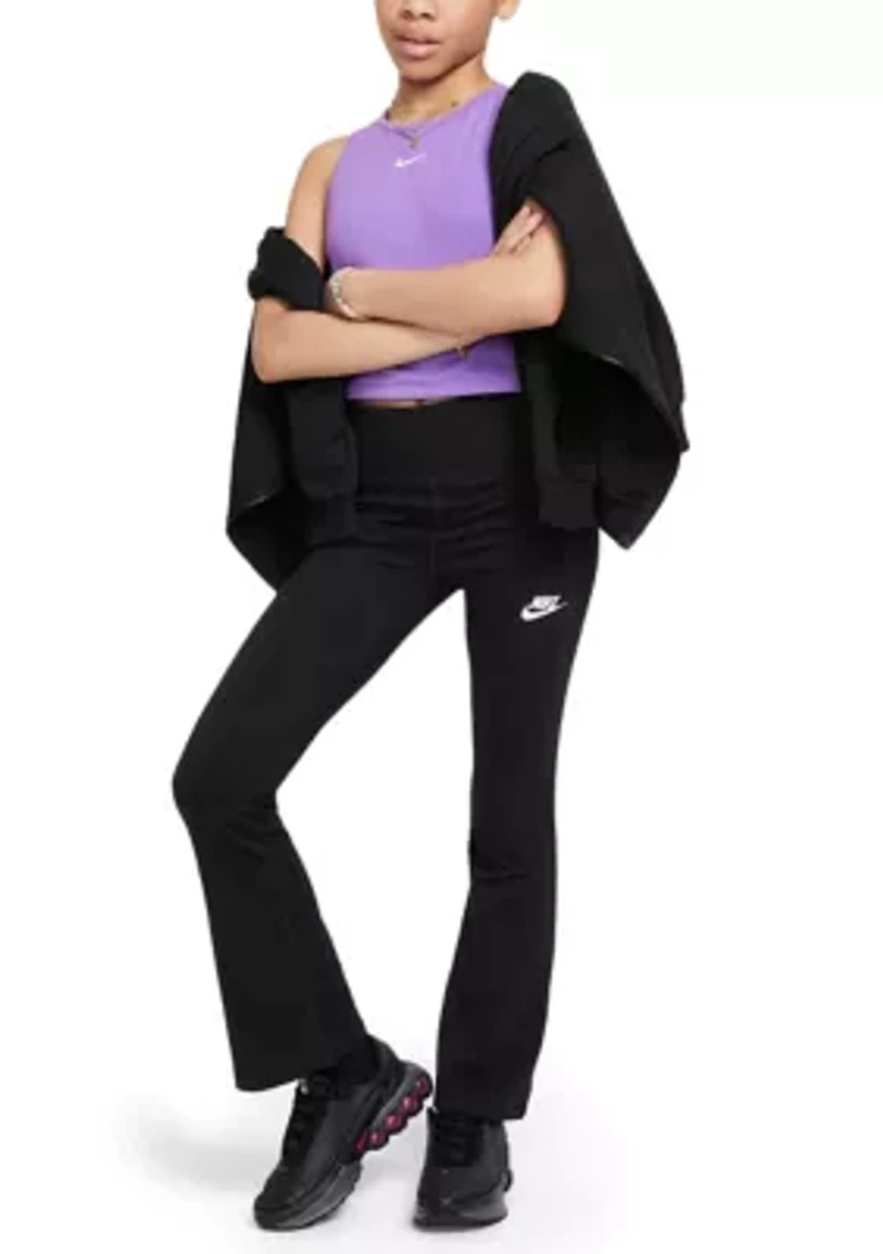 Girls High-Waisted Flared Leggings