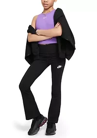 Girls High-Waisted Flared Leggings