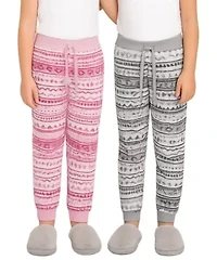 Girls 2 Pack Brushed Fleece Lounge Pants