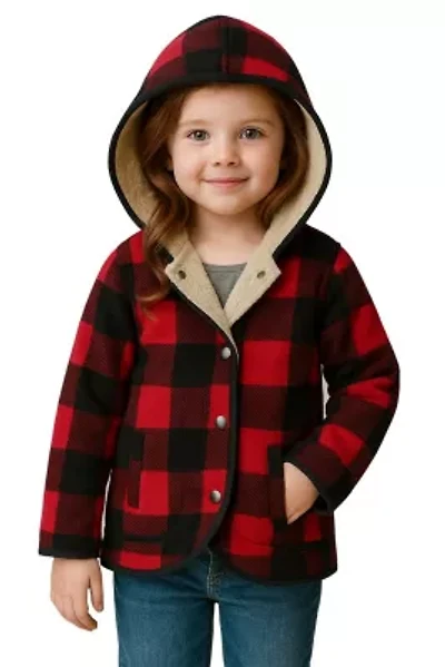 GIRLS FULL SNAPPED HOODED JACKET