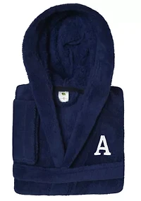 Girls 5-12 Navy Personalized Hooded Bathrobe