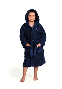 Boys 5-12 Navy Personalized Hooded Bathrobe