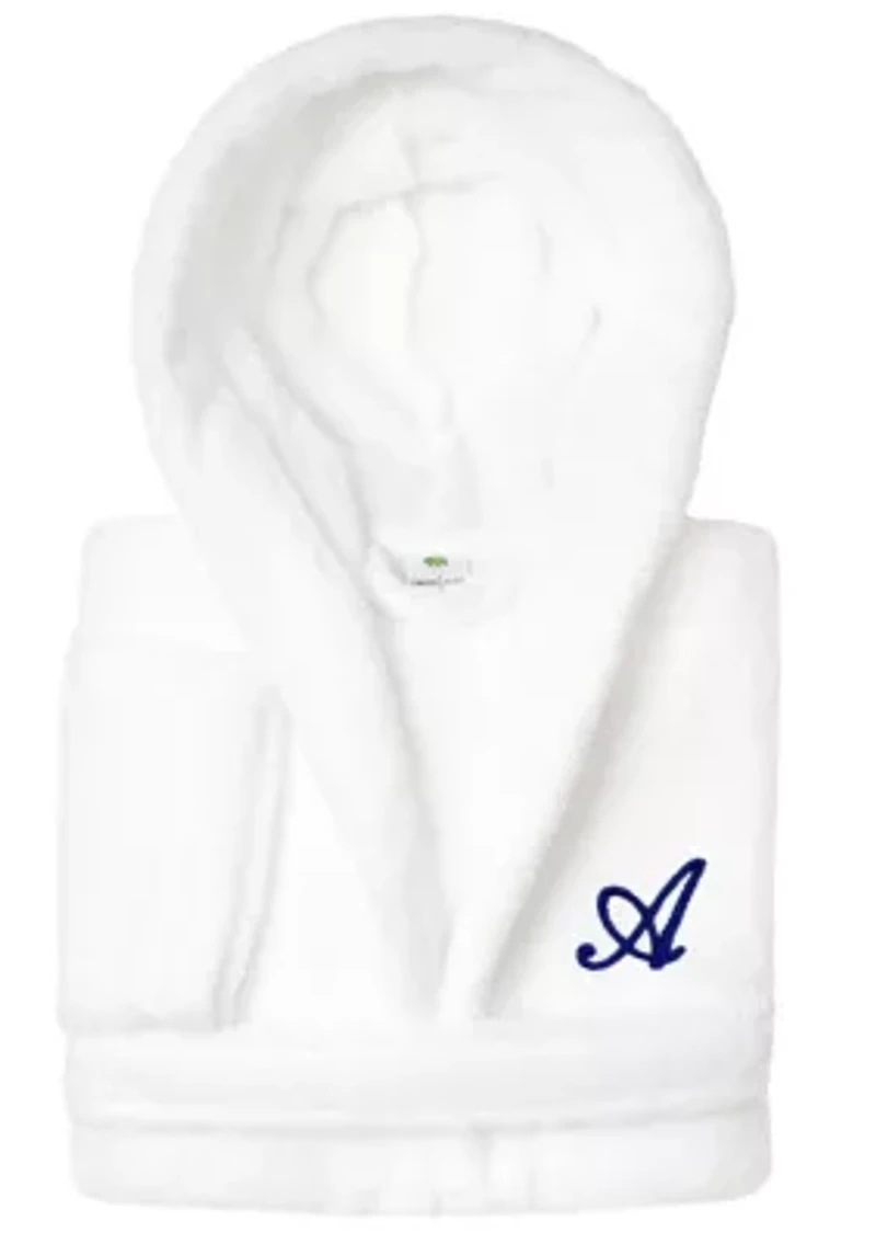 Boys 5-12 White Personalized Hooded Bathrobe