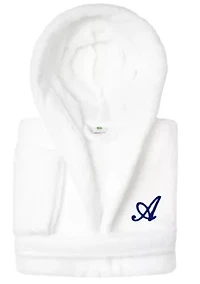 Boys 5-12 White Personalized Hooded Bathrobe