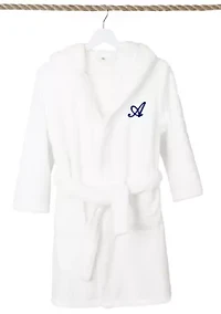 Boys 5-12 White Personalized Hooded Bathrobe