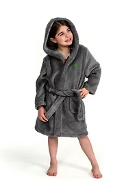 Girls 5-12 Hooded Bathrobe Embroidered with Turtle Design