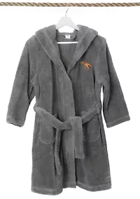 Girls 5-12 Hooded Bathrobe Embroidered with Dinosaur Design