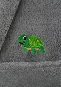 Boys 5-12 Hooded Bathrobe Embroidered with Turtle Design