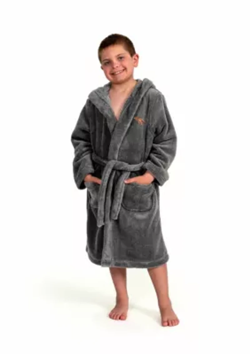 Boys 5-12 Hooded Bathrobe Embroidered with Dinosaur Design