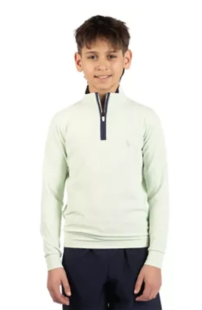Micro Grid Textured Performance Quarter Zip