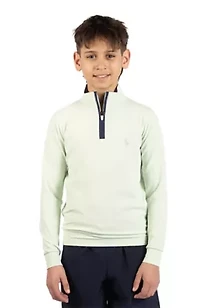 Micro Grid Textured Performance Quarter Zip