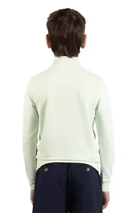Micro Grid Textured Performance Quarter Zip