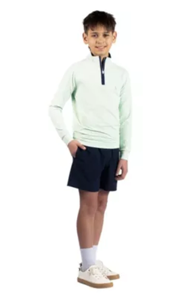 Micro Grid Textured Performance Quarter Zip