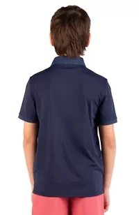 Micro Perforated Polo With Printed Collar And Sleeve Trim