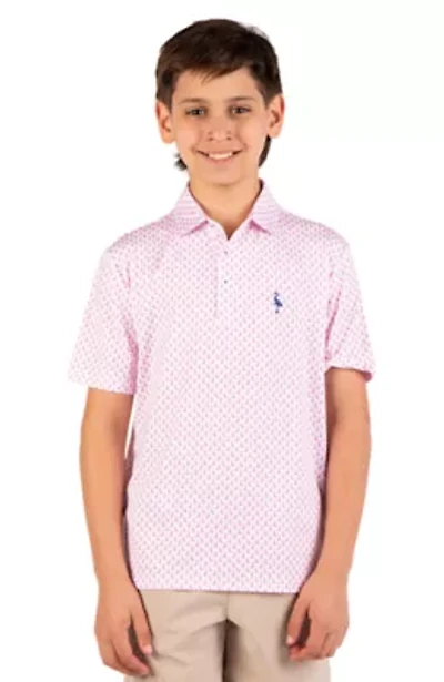 Flamingos Printed Performance Polo