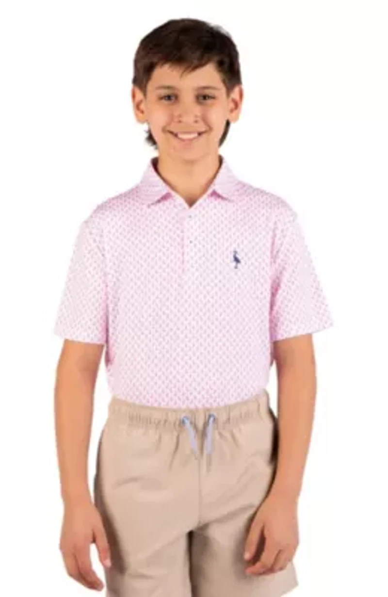 Flamingos Printed Performance Polo