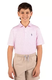 Flamingos Printed Performance Polo