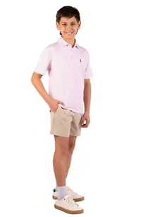 Flamingos Printed Performance Polo