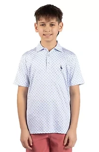 Carts and Byrds Printed Performance Polo
