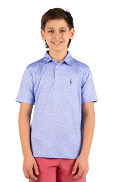 Summer Floral Printed Performance Polo