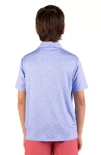 Summer Floral Printed Performance Polo