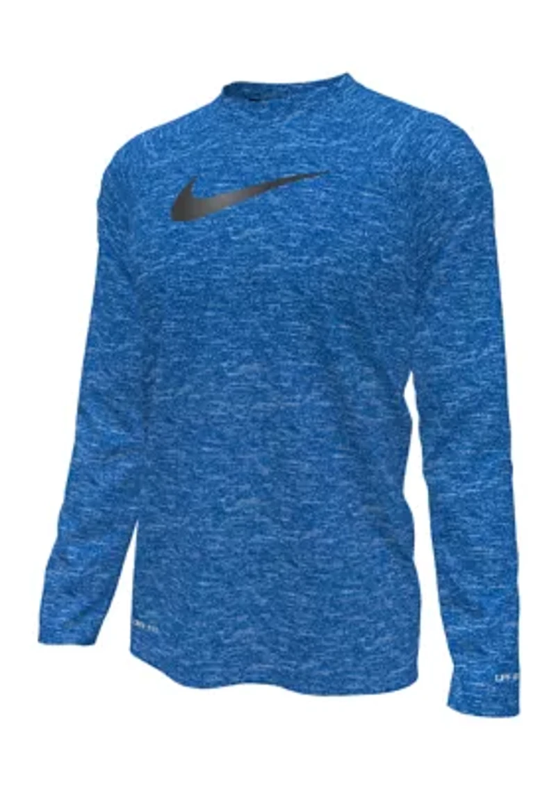 Boys 8-20 Heather Long Sleeve Hydroguard Swim Shirt