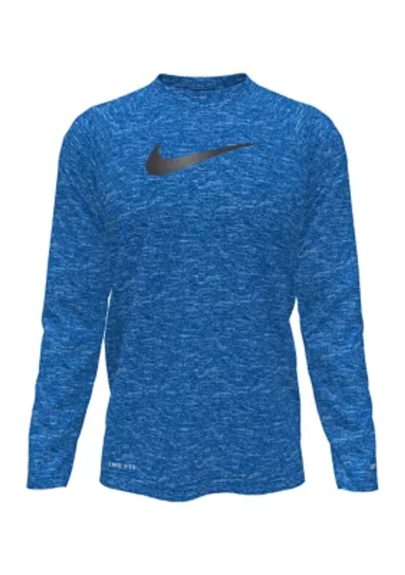 Boys 8-20 Heather Long Sleeve Hydroguard Swim Shirt