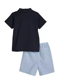 Boys 4-7 Americana Flag Short Sleeve Woven Set