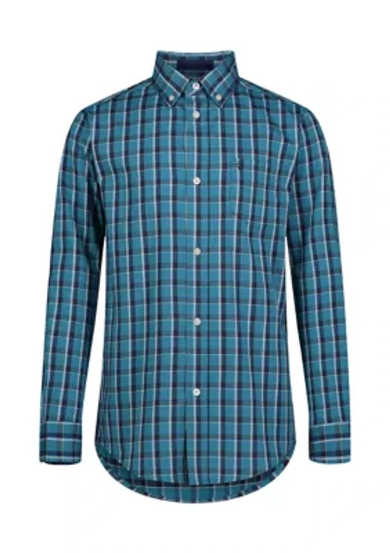 Boys 8-20 Long Sleeve Stretch Ashley Plaid Shirt