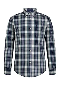 Boys 8-20 Long Sleeve Austin Plaid Stretch Shirt